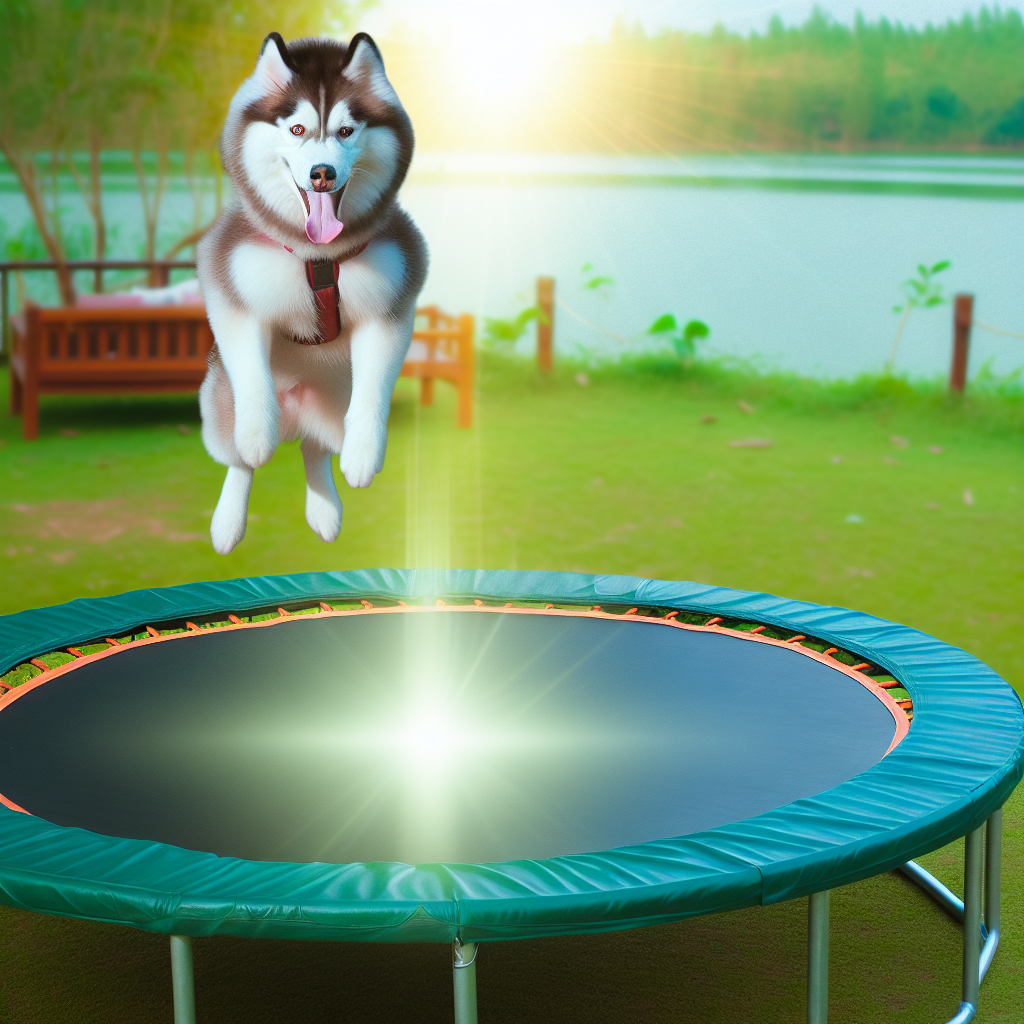 “Husky Trampo-Leaps: A Joyful Boost for Canine Health”